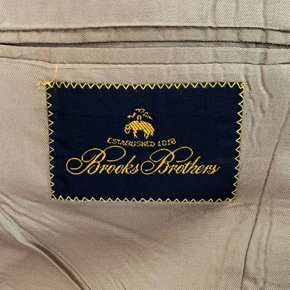 Brooks Brothers Tan Plaid Lambswool 2 Button Madison Relaxed Fit Sport Coat